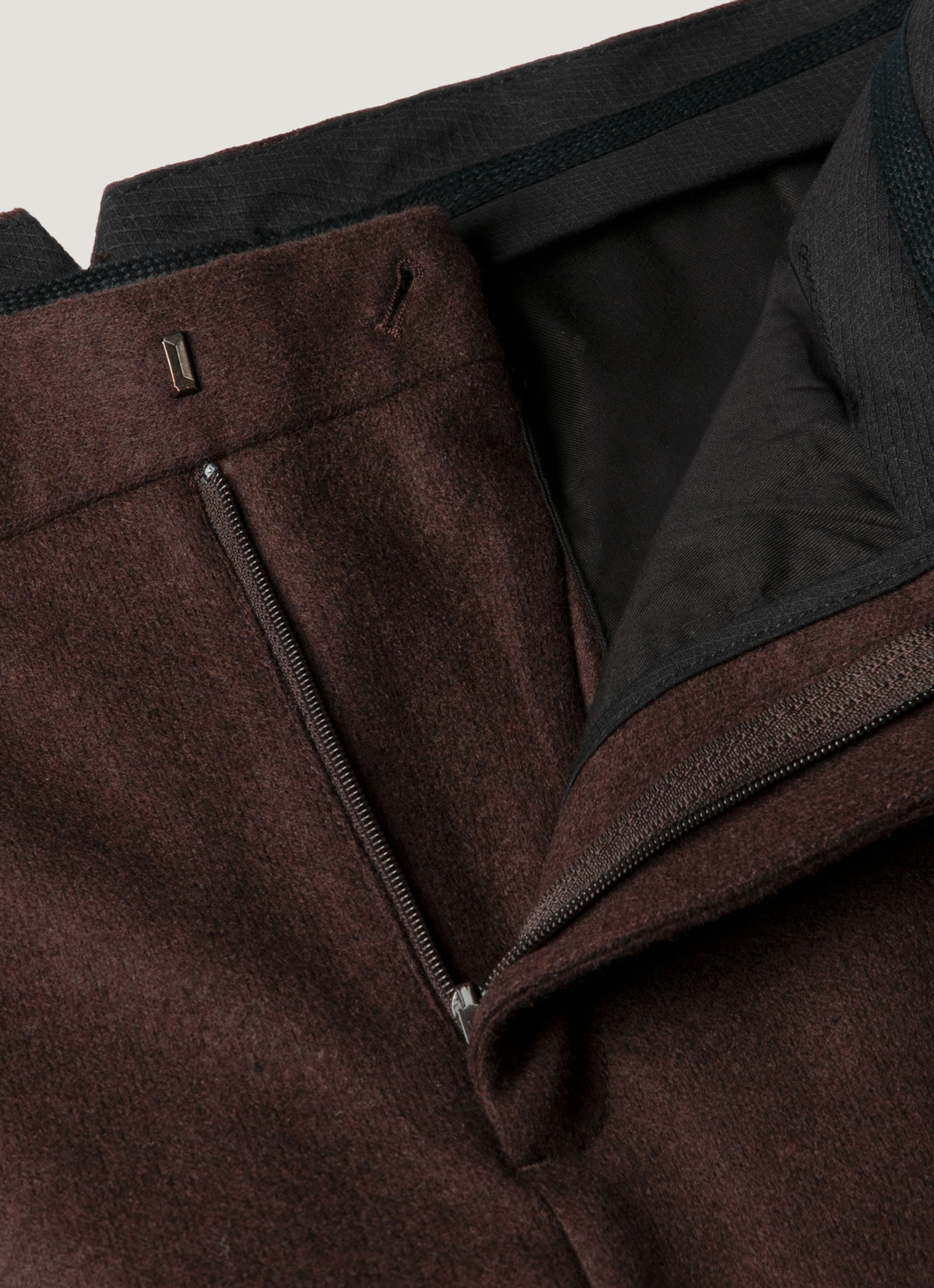 Mens Boiled Wool Trouser In Truffle Mtrs3121 Brgd