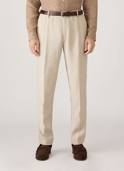 Mens Linen Trouser In Sand Mtrs3130 Brbd