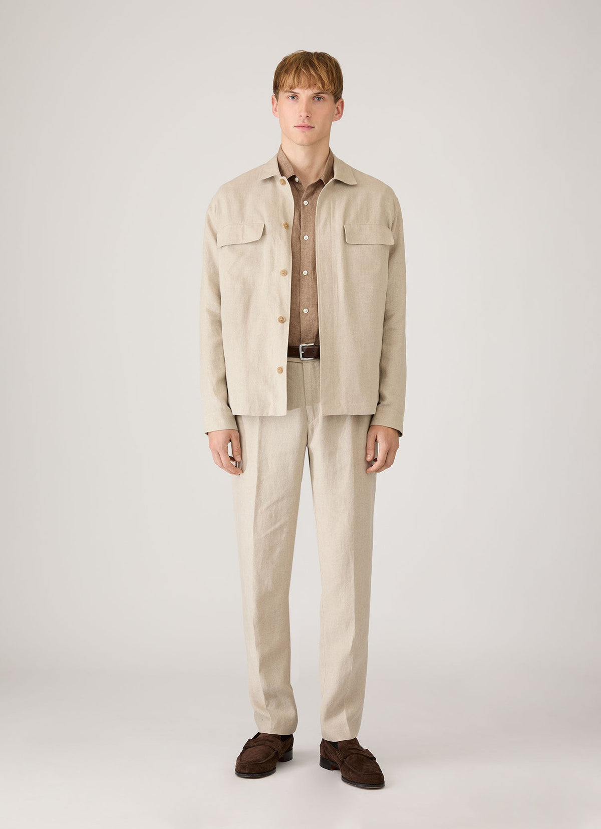 Mens Linen Trouser In Sand Mtrs3130 Brbd