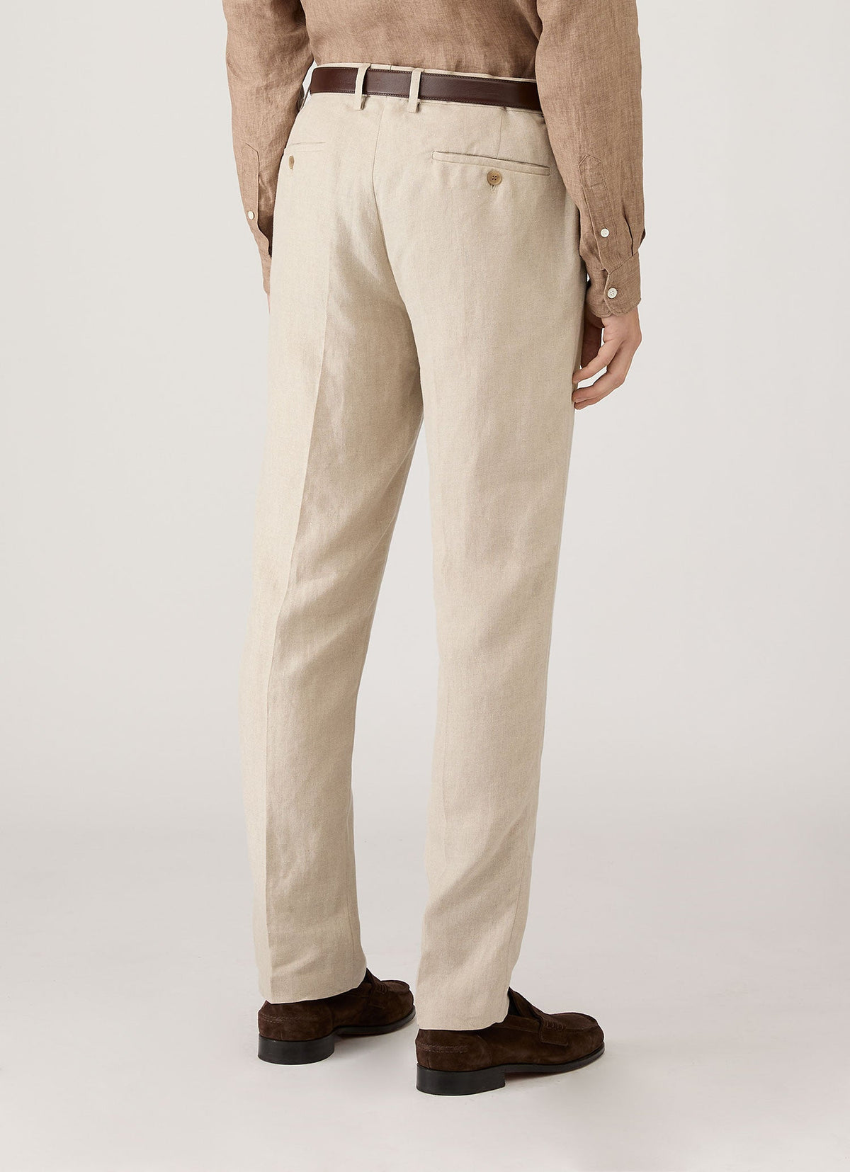 Mens Linen Trouser In Sand Mtrs3130 Brbd