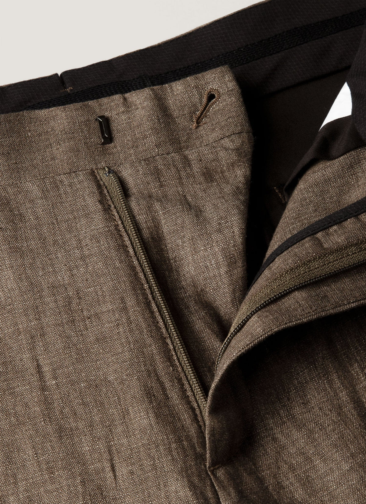 Mens Linen Trouser In Dark Walnut Mtrs3130 Brgw