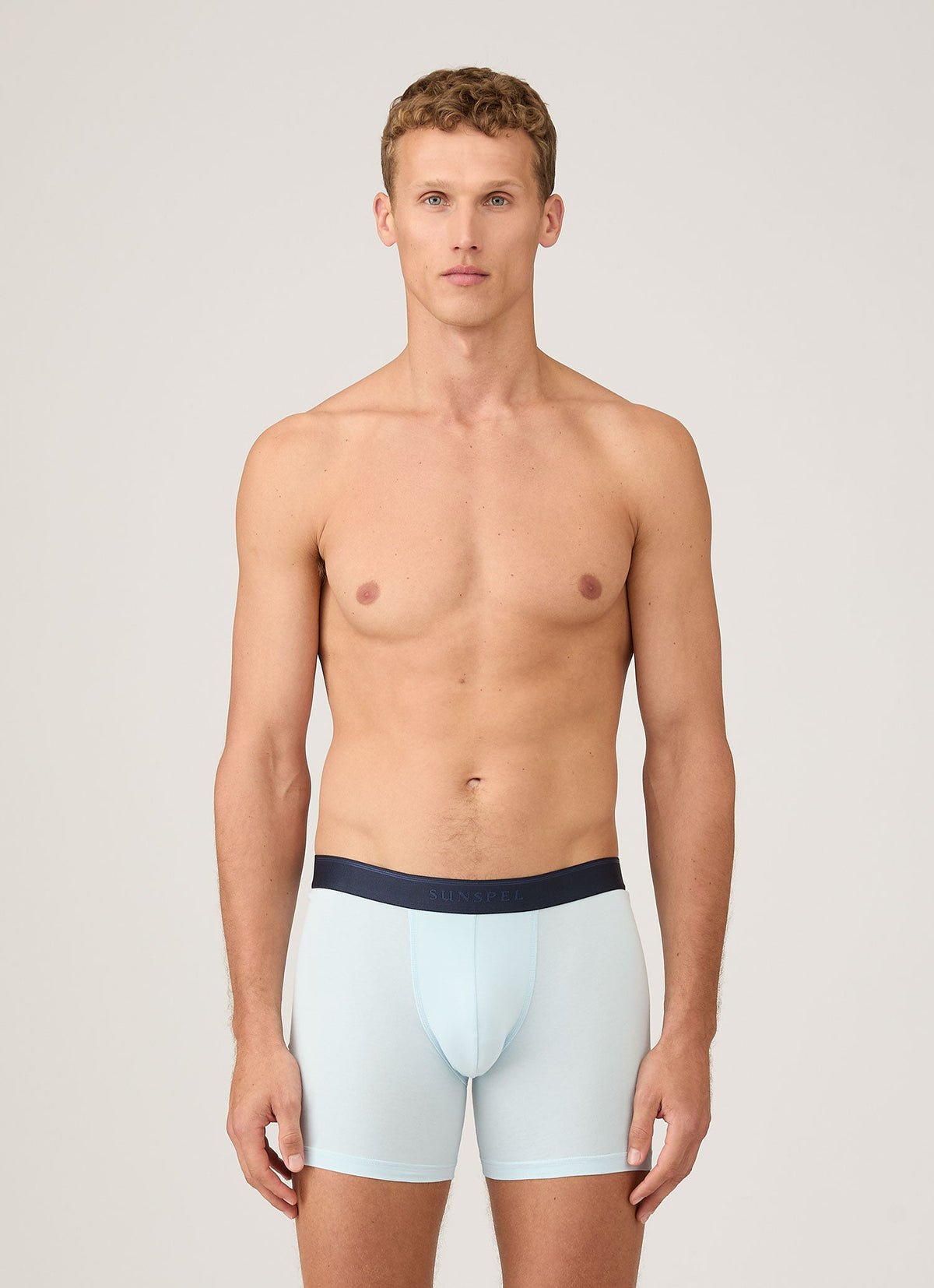 Mens Cotton Stretch Boxer Briefs In Light Blue Mtru4614 Bugz
