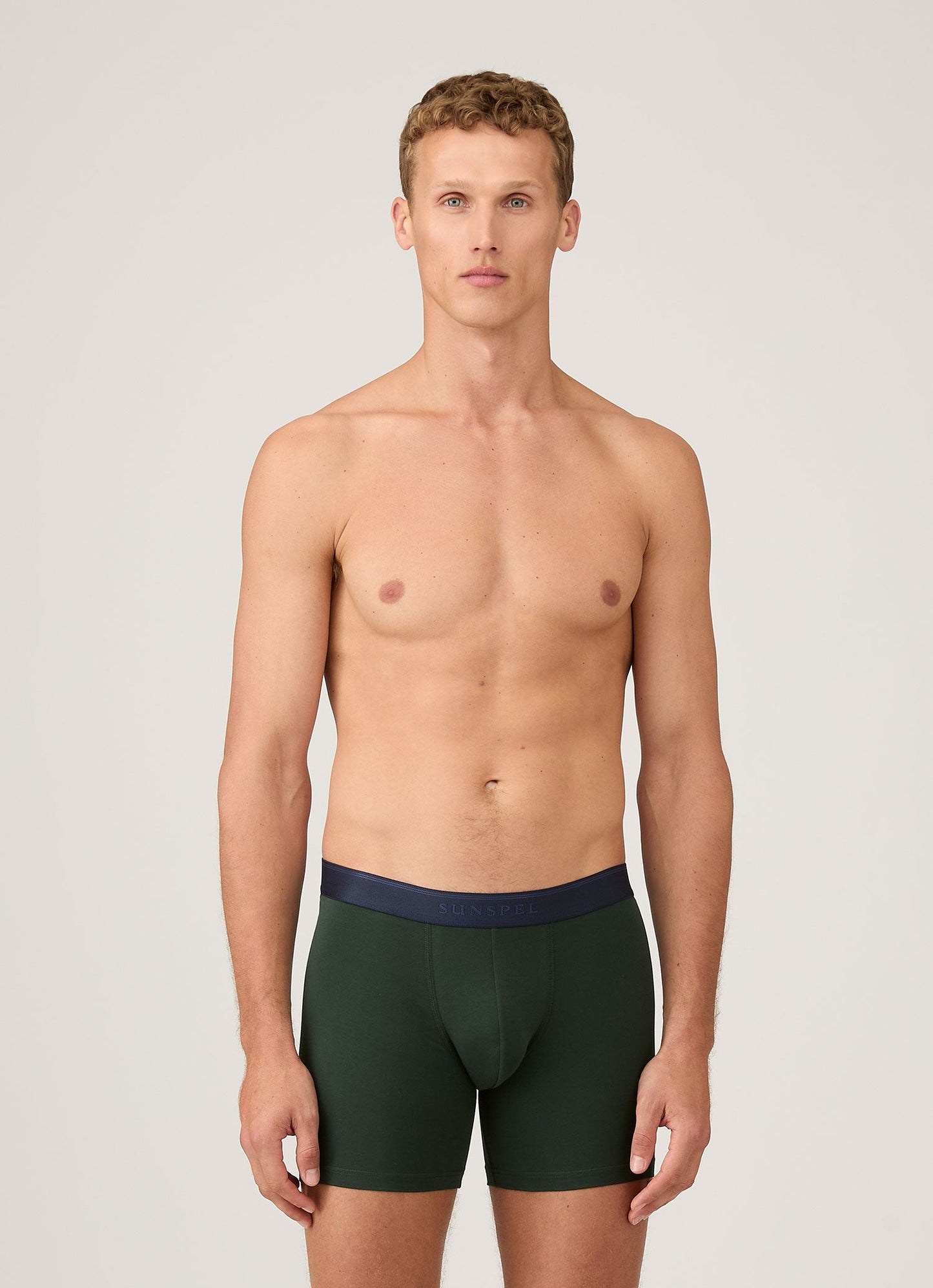 Mens Cotton Stretch Boxer Briefs In Seaweed Mtru4614 Gnfq