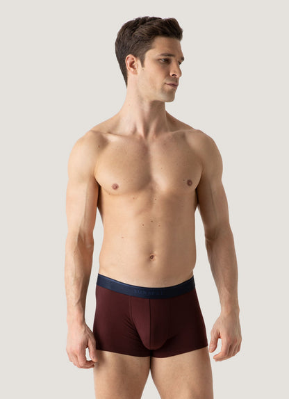 Mens Stretch Cotton Trunks In Maroon Mtru4615 Rdeg