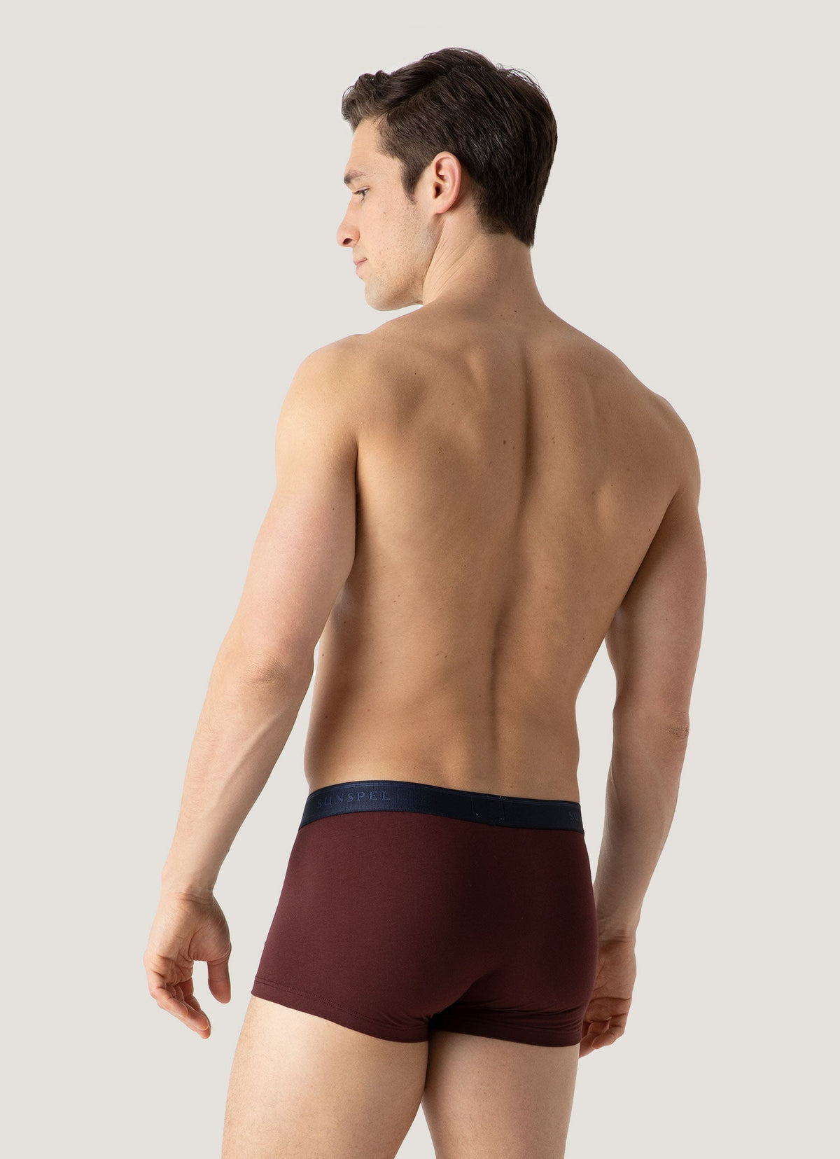 Mens Stretch Cotton Trunks In Maroon Mtru4615 Rdeg