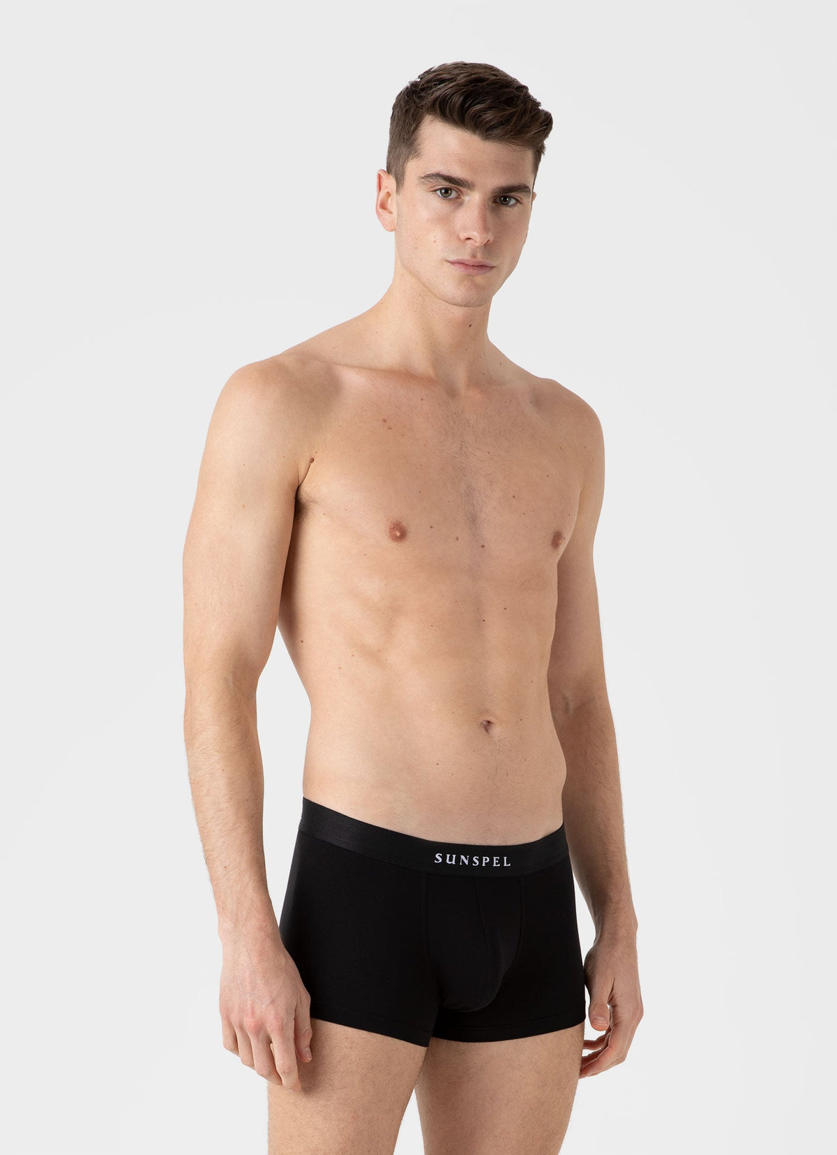 Mens Logo Stretch Cotton Trunks In Black Mtru4617 Bkaa