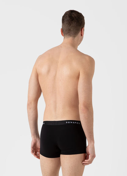 Mens Logo Stretch Cotton Trunks In Black Mtru4617 Bkaa