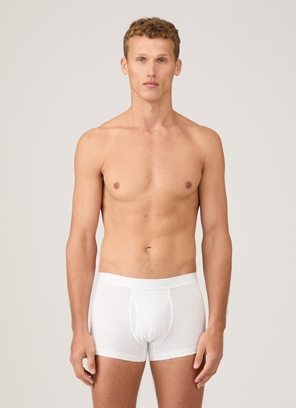 Mens Superfine Cotton Trunks In White