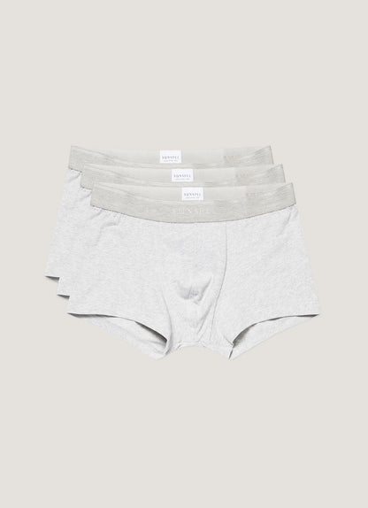 Mens Multipack Stretch Cotton Trunks In Grey Melange Packm46 Gyaa
