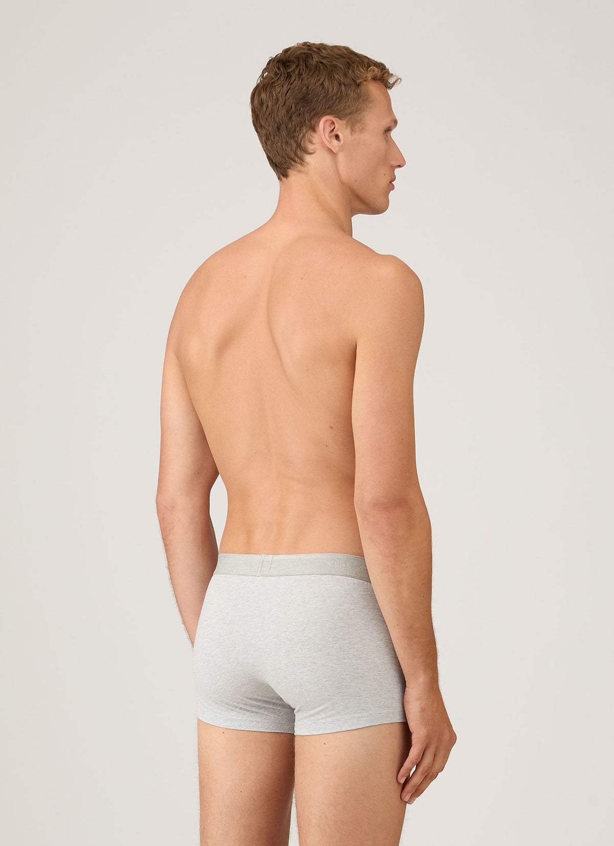 Mens Multipack Stretch Cotton Trunks In Grey Melange Packm46 Gyaa