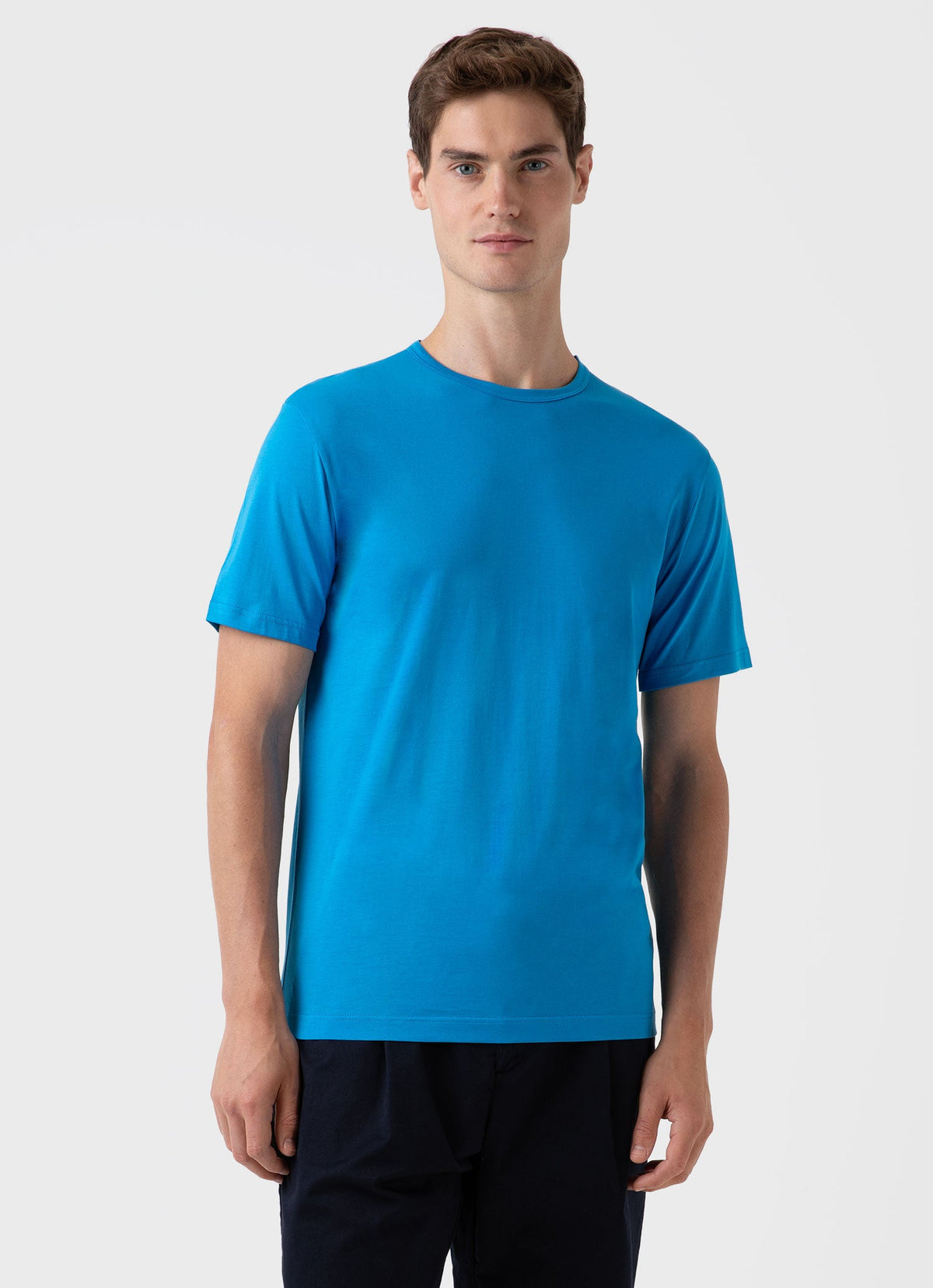 Men S Ss Crew Neck T Shirt In Turquoise Mtsh0001 Burx