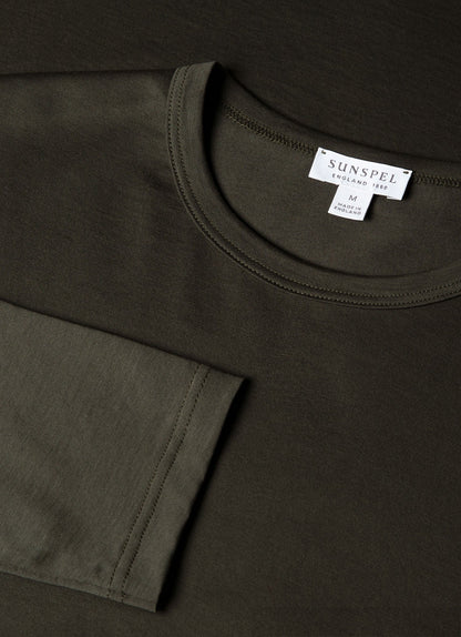 Men's Long Sleeve Classic T-shirt in Dark Green