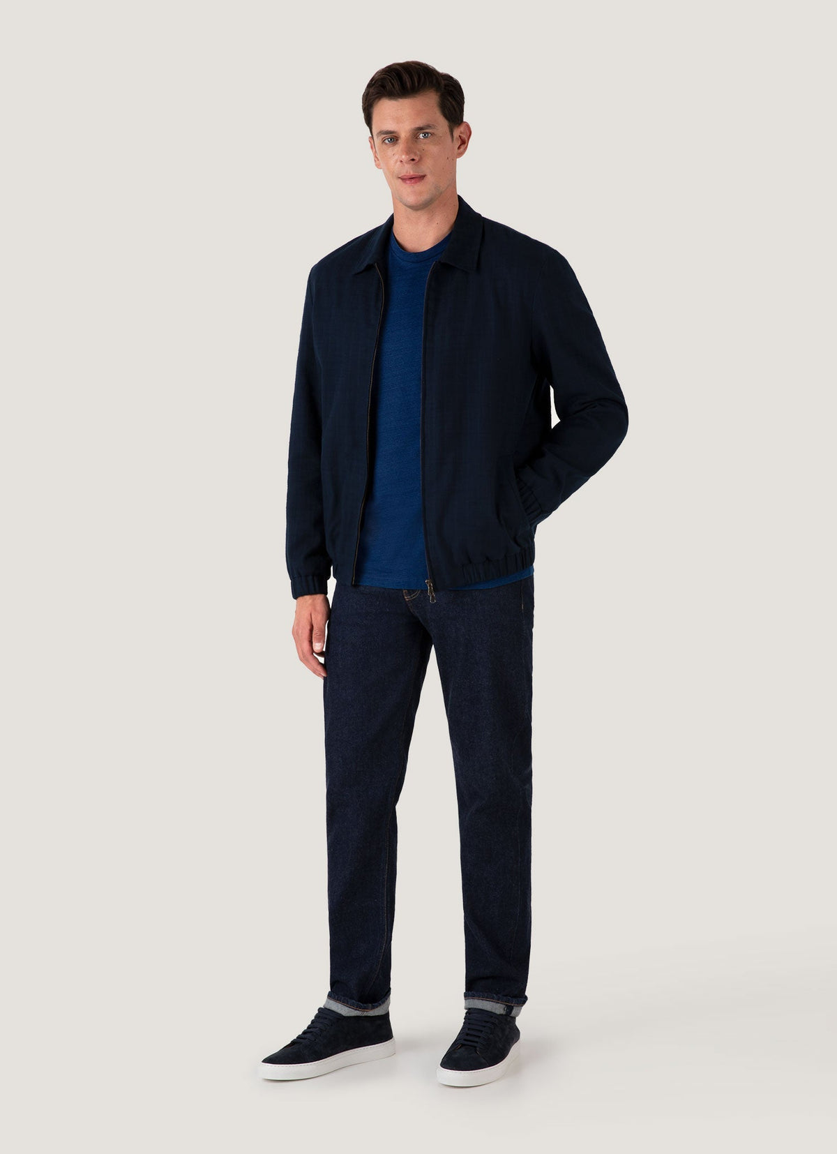 Mens Indigo Dyed Cotton Riviera T Shirt In Real Indigo