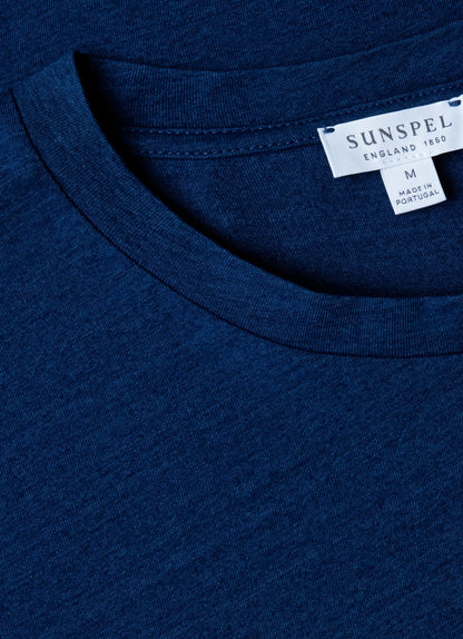 Mens Indigo Dyed Cotton Riviera T Shirt In Real Indigo