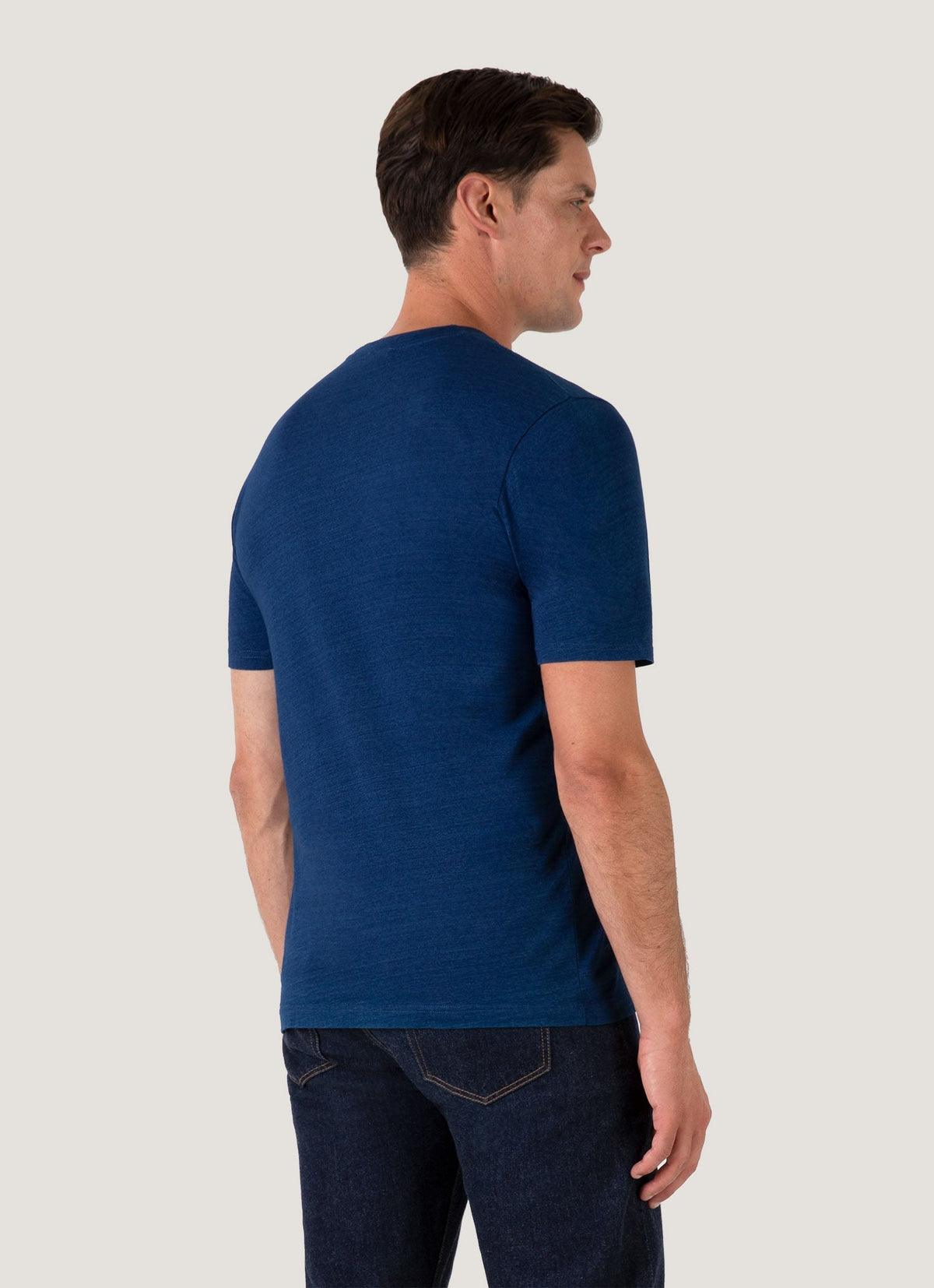 Mens Indigo Dyed Cotton Riviera T Shirt In Real Indigo