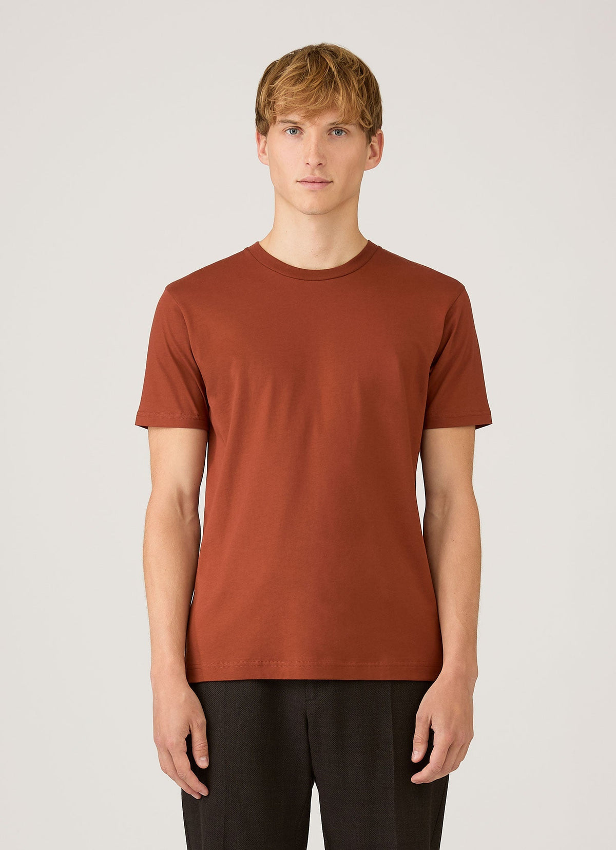 Mens Riviera Midweight Tshirt In Rust Mtsh0007R Brgp