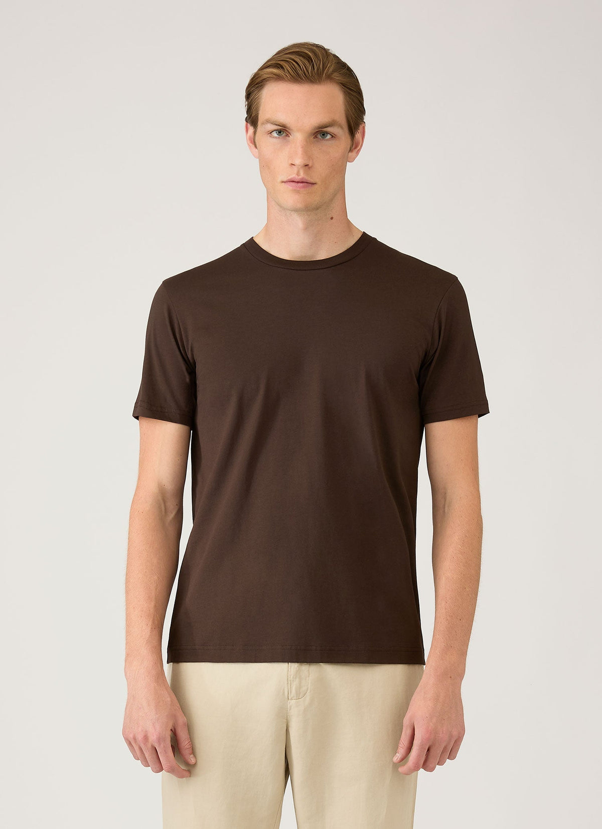 Mens Riviera Midweight Tshirt In Dark Chocolate Mtsh0007R Brgs