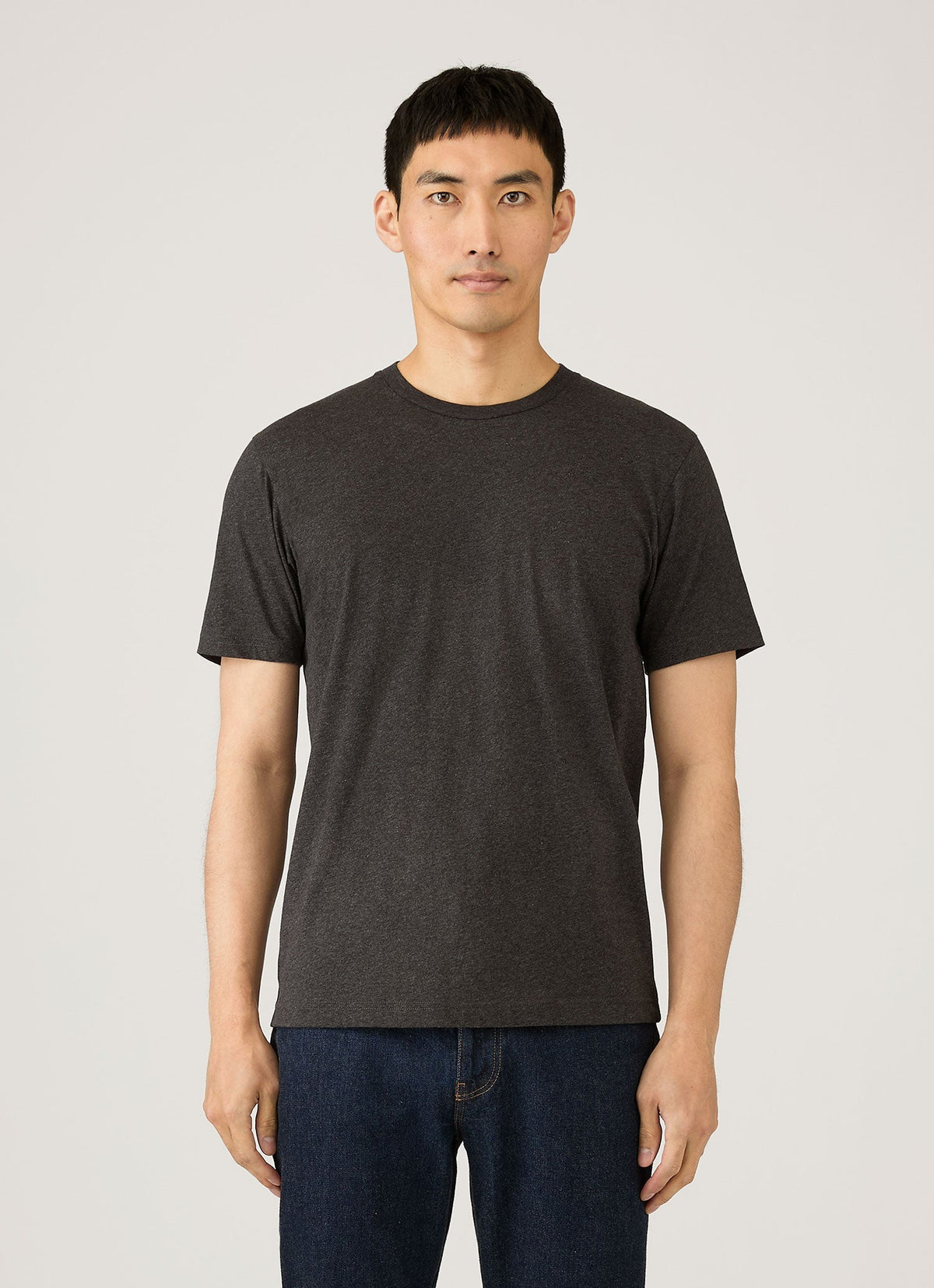 Mens Riviera Midweight Tshirt In Charcoal Melange Mtsh0007R Gyad