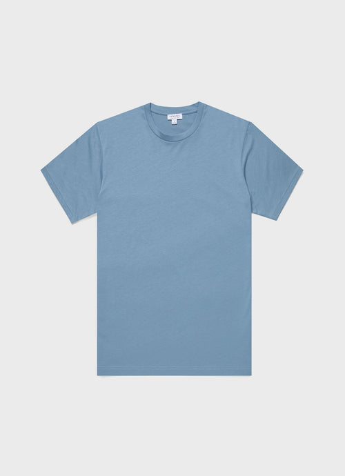 Mens Riviera Midweight Tshirt In Como Blue Mtsh0007S Buvp