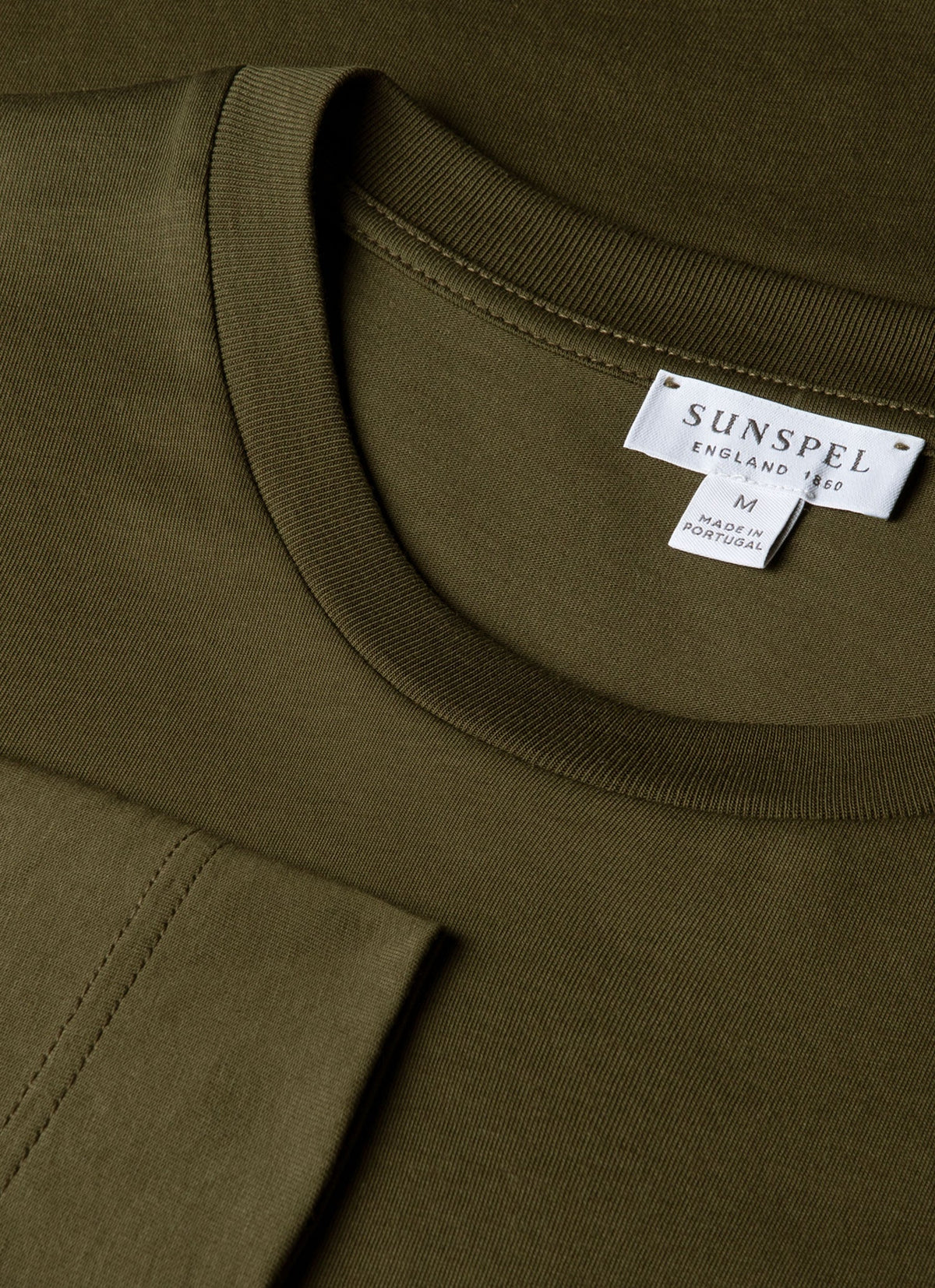 Mens Long Sleeve Riviera Midweight Tshirt In Deep Olive Mtsh0136R Gniz