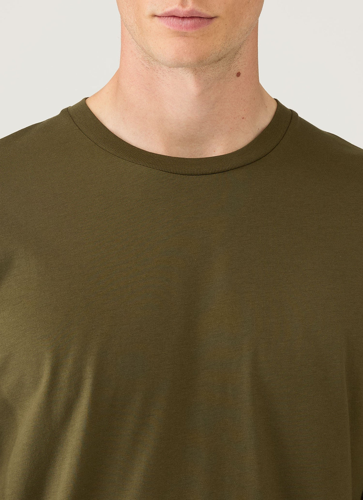 Mens Long Sleeve Riviera Midweight Tshirt In Deep Olive Mtsh0136R Gniz