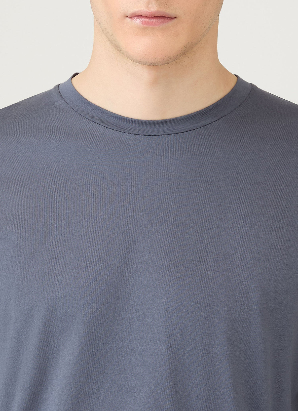 Mens Long Sleeve Riviera Midweight Tshirt In Slate Blue Mtsh0136S Buua