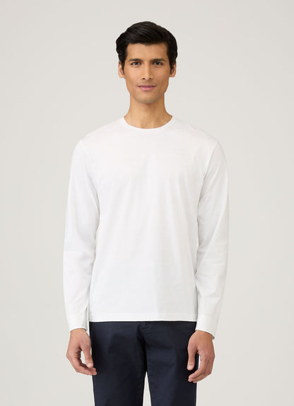 Mens Long Sleeve Riviera T Shirt In White