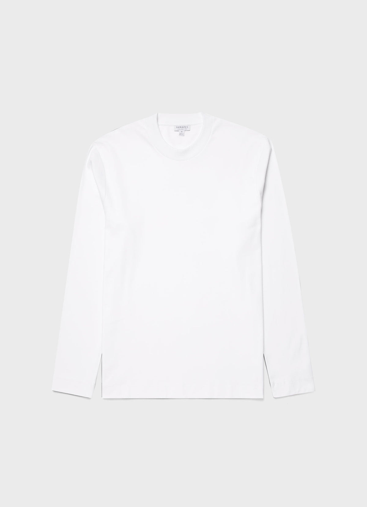 Mens Carbon Brushed Long Sleeve T Shirt In White Mtsh0137 Whaa