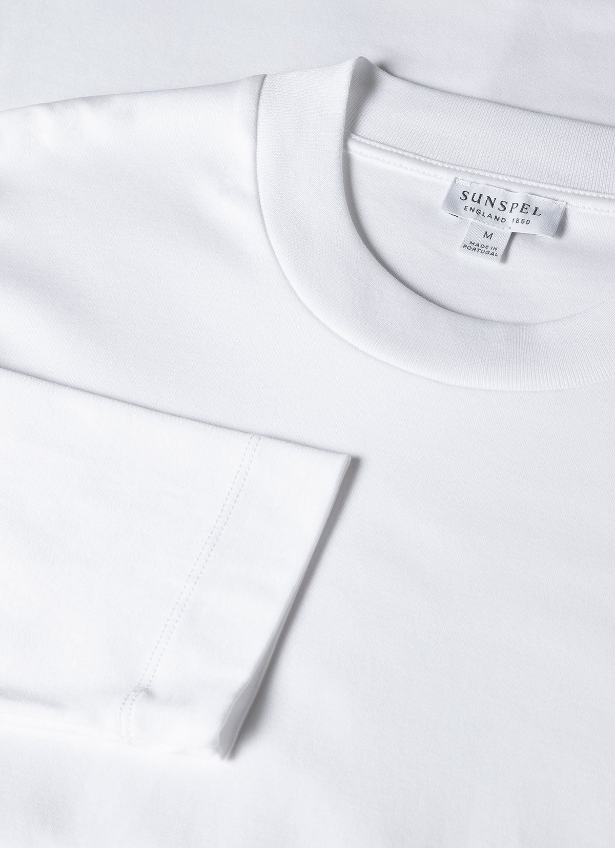 Mens Carbon Brushed Long Sleeve T Shirt In White Mtsh0137 Whaa