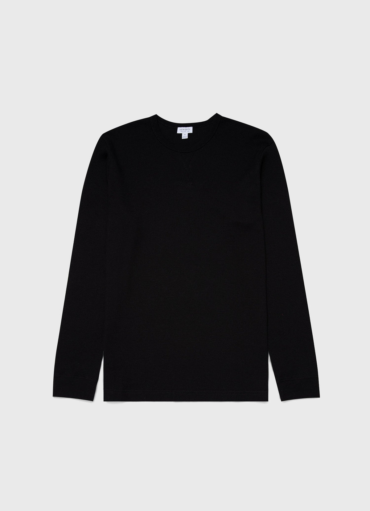 Mens Long Sleeve Waffle Tshirt In Black Mtsh0161 Bkaa