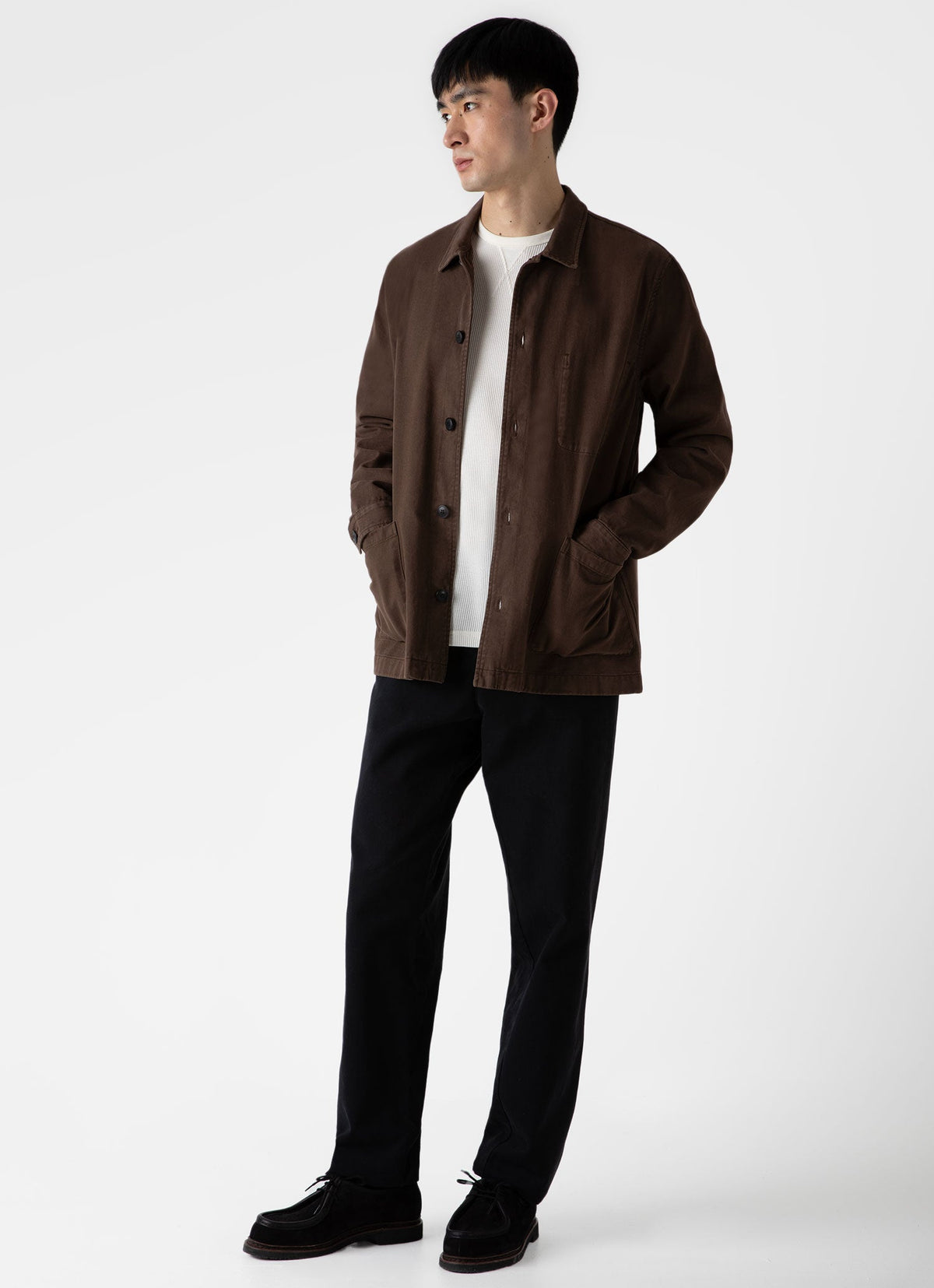 Mens Long Sleeve Waffle Tshirt In Ecru Mtsh0161 Whcr