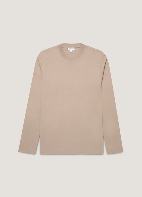 Mens Long Sleeve Heavyweight Tshirt In Mink Mtsh0182 Brgb