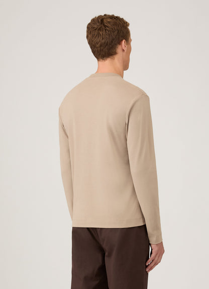 Mens Long Sleeve Heavyweight Tshirt In Mink Mtsh0182 Brgb