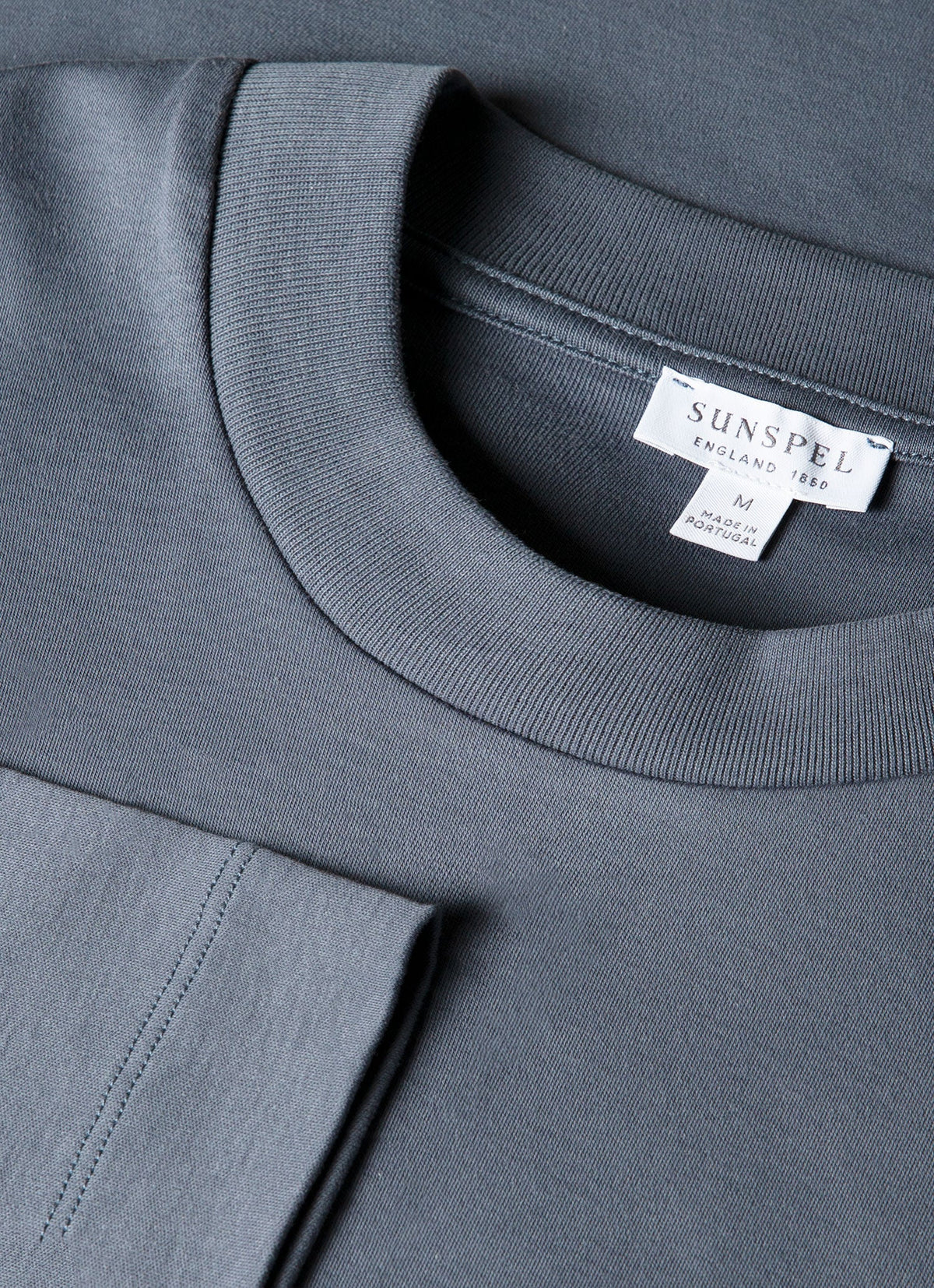Mens Long Sleeve Heavyweight Tshirt In Slate Blue Mtsh0182 Buua