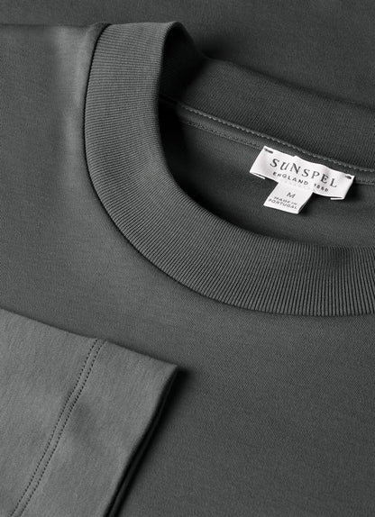 Mens Long Sleeve Heavyweight Tshirt In Drill Green Mtsh0182 Gnhv