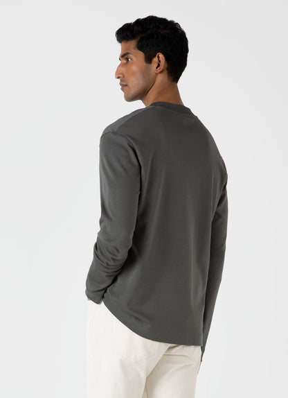 Mens Long Sleeve Heavyweight Tshirt In Drill Green Mtsh0182 Gnhv