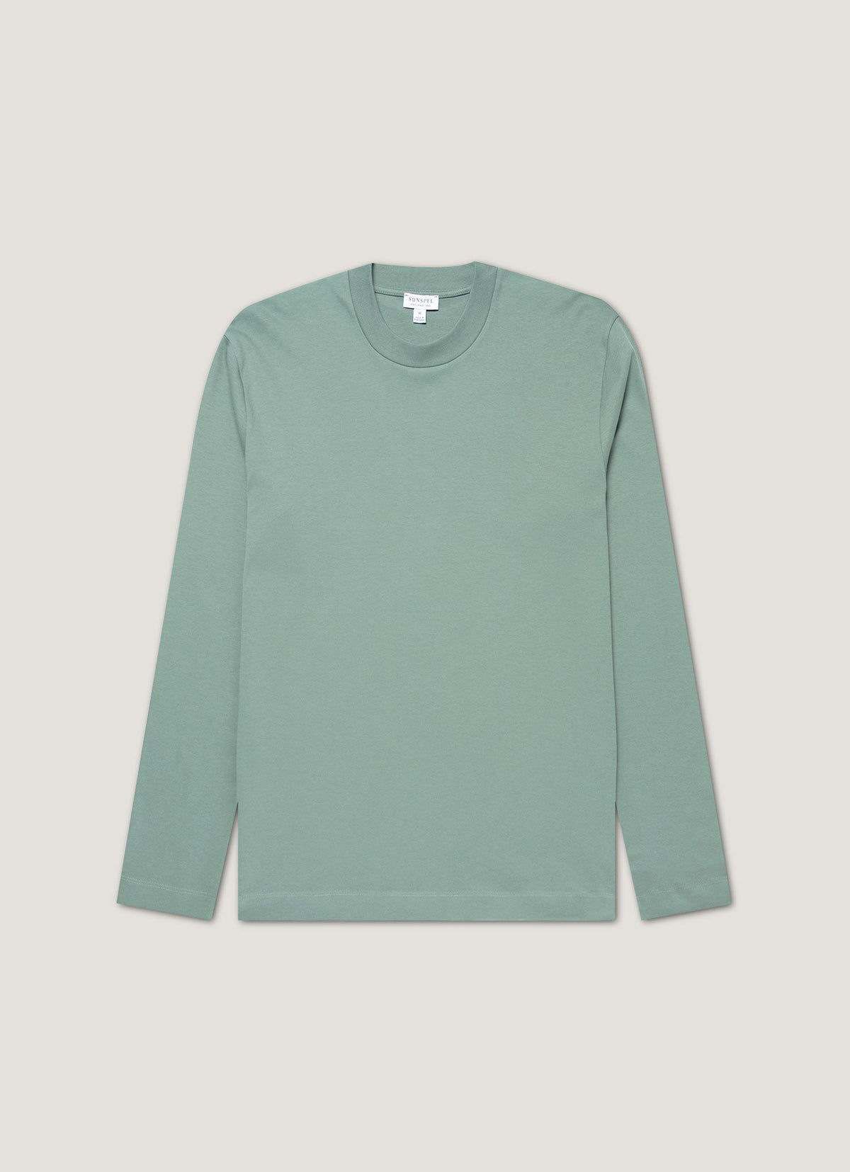 Mens Long Sleeve Heavyweight Tshirt In Steel Green Mtsh0182 Gniu