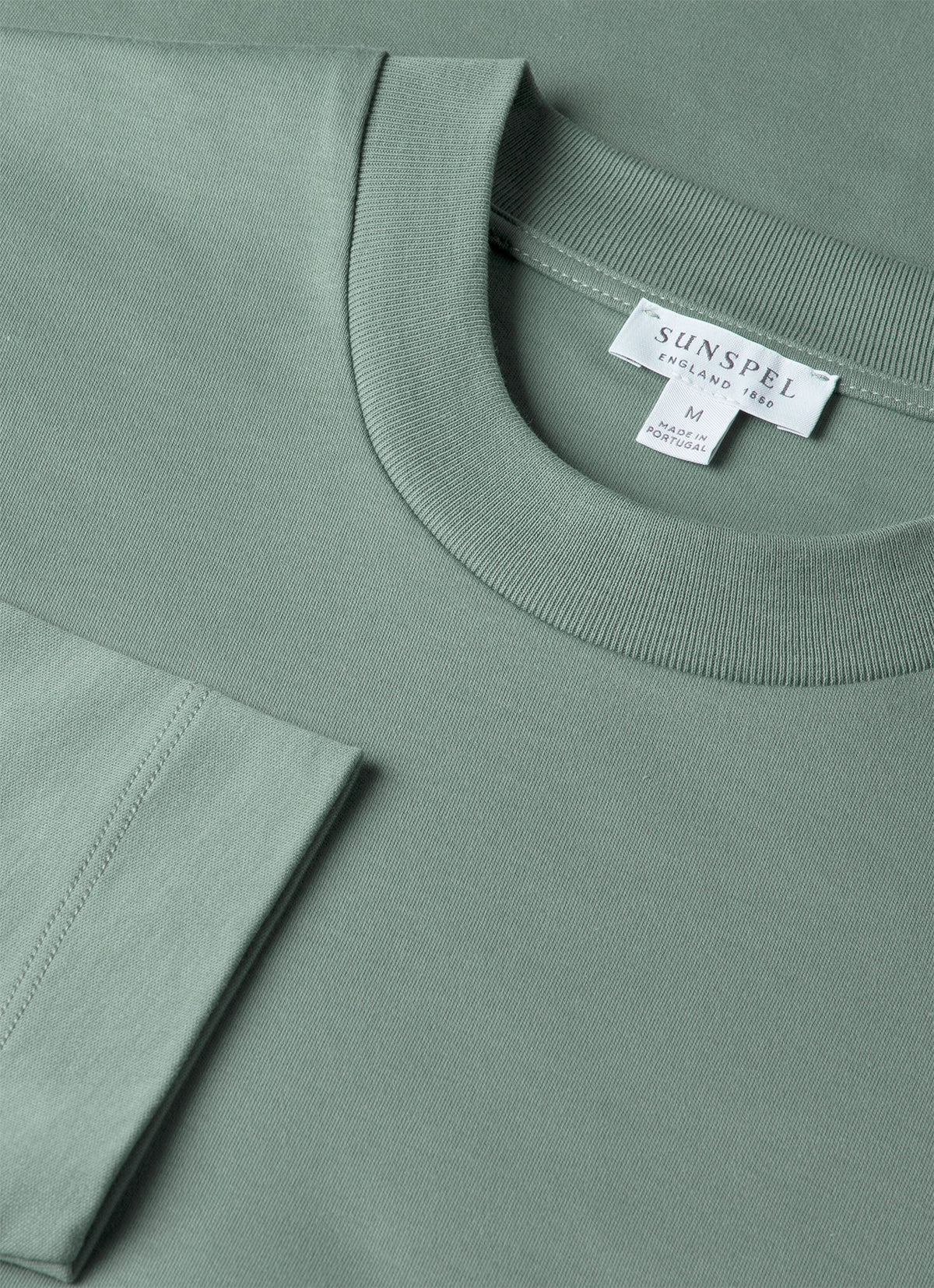 Mens Long Sleeve Heavyweight Tshirt In Steel Green Mtsh0182 Gniu