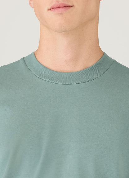Mens Long Sleeve Heavyweight Tshirt In Steel Green Mtsh0182 Gniu