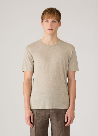 Mens Cotton Linen Tshirt In Ash Mtsh0192 Gyfi