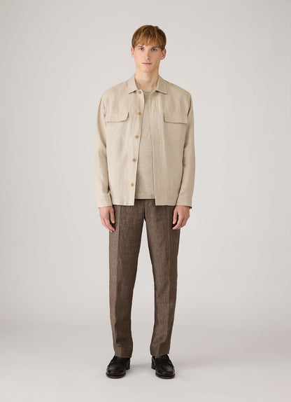 Mens Cotton Linen Tshirt In Ash Mtsh0192 Gyfi