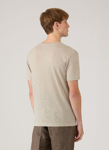 Mens Cotton Linen Tshirt In Ash Mtsh0192 Gyfi