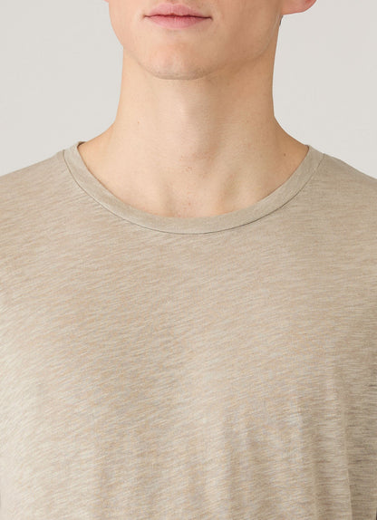 Mens Cotton Linen Tshirt In Ash Mtsh0192 Gyfi