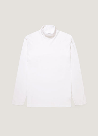 Mens Roll Neck Heavyweight Tshirt In White Mtsh0196 Whaa