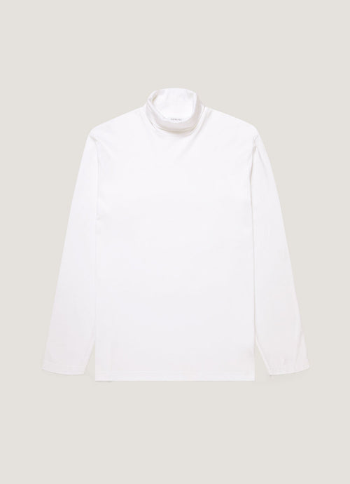 Mens Roll Neck Heavyweight Tshirt In White Mtsh0196 Whaa