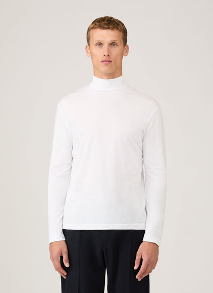 Mens Roll Neck Heavyweight Tshirt In White Mtsh0196 Whaa
