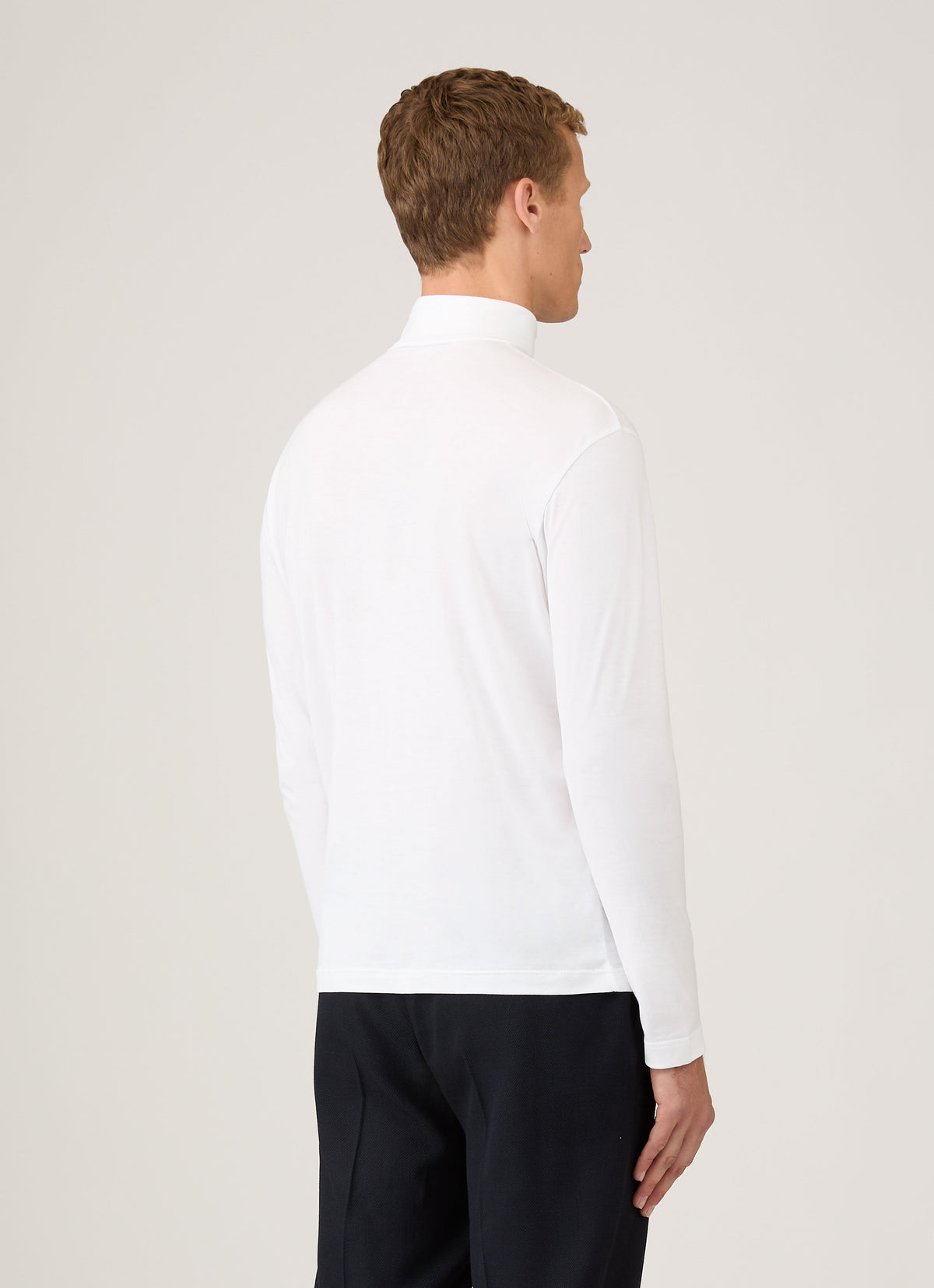 Mens Roll Neck Heavyweight Tshirt In White Mtsh0196 Whaa