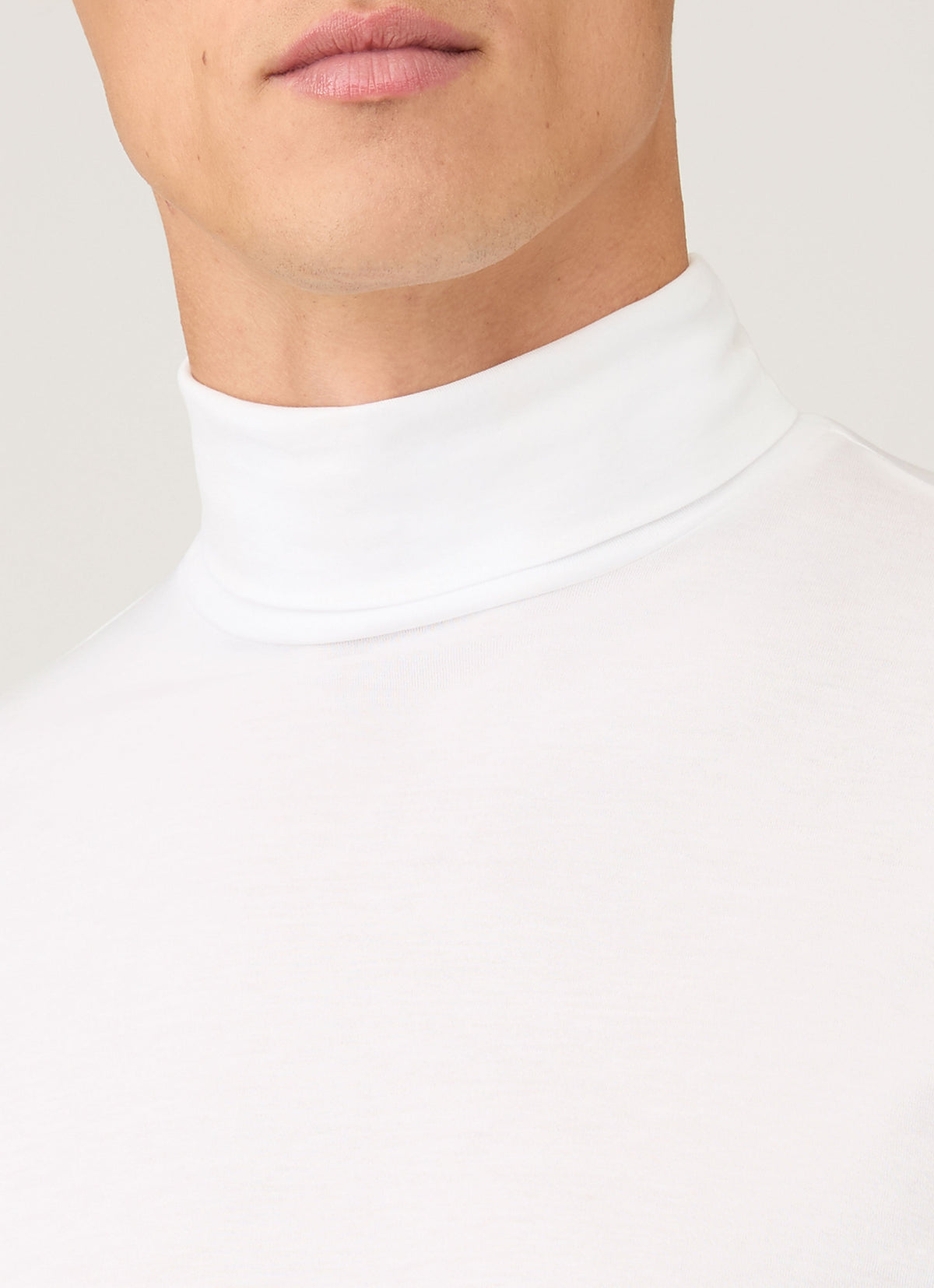 Mens Roll Neck Heavyweight Tshirt In White Mtsh0196 Whaa