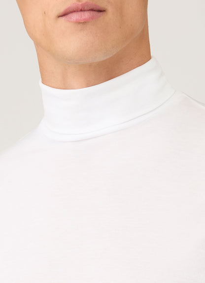 Mens Roll Neck Heavyweight Tshirt In White Mtsh0196 Whaa