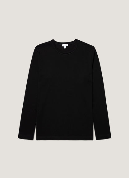 Mens Long Sleeve Heavyweight Jersey Tshirt In Black Mtsh0206 Bkaa